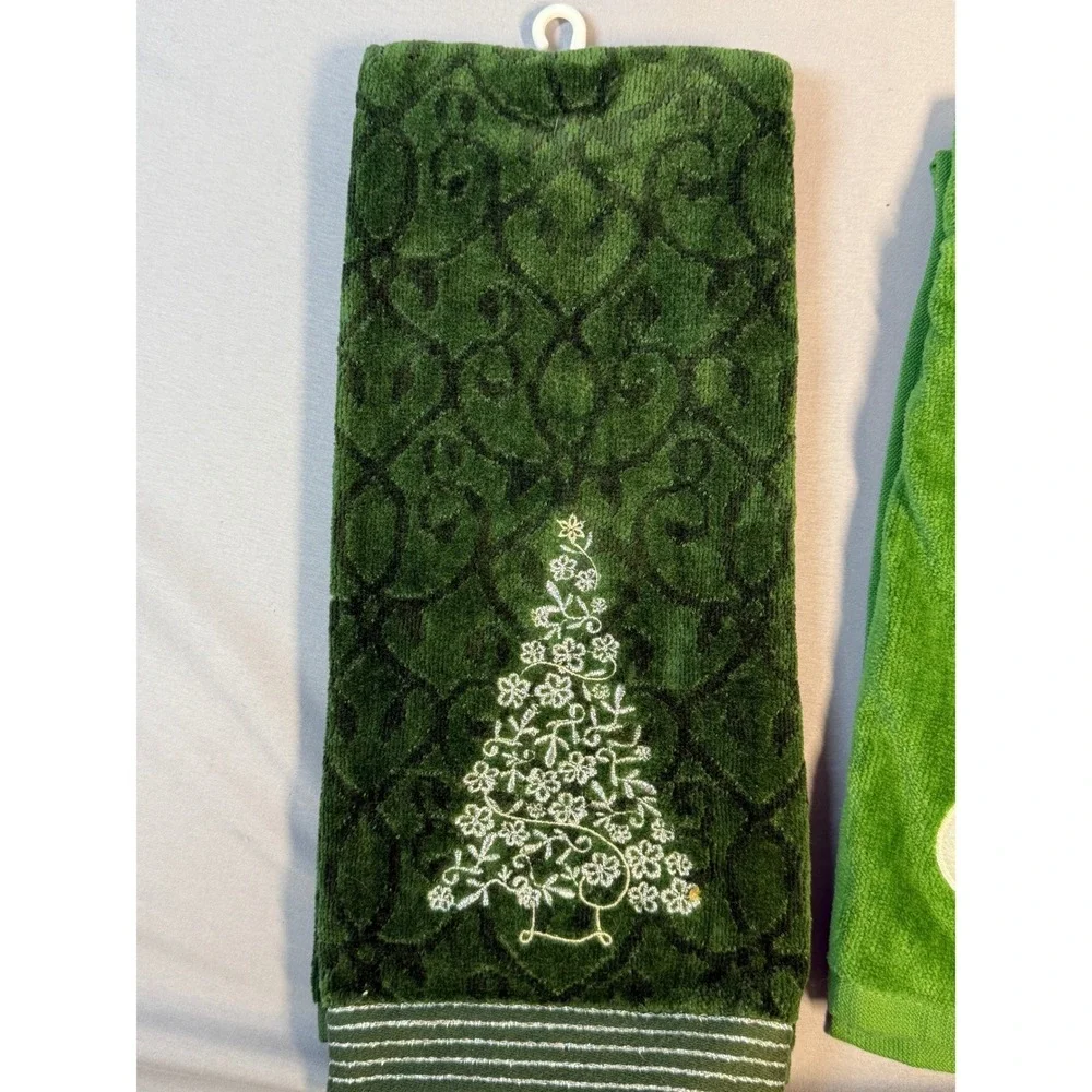 Lot of 5 St Nicholas Square Hand Guest‎ Towels Holiday Christmas Snowmen New
